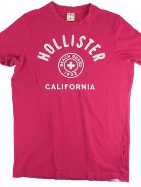 Hollister California Beach Guard 1922 Pink T-Shirt Medium